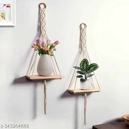 Macrame Floating Shelf - Set of 2