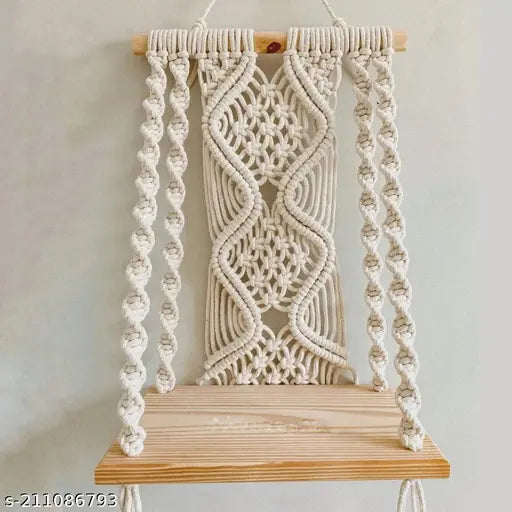 Handmade Boho Wall Hanging Shelf