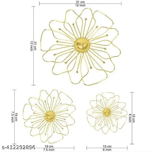 Gold Metal Wall Decor - Set of 3
