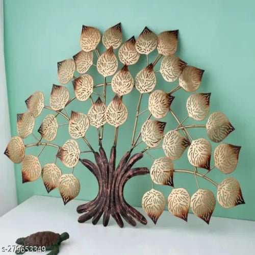 Handcrafted Golden Tree of Life Metal Wall Hanging