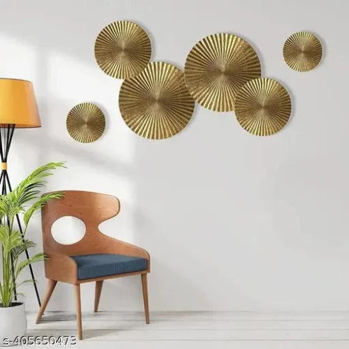 Luxury Gold Circular Wall Art - Set of 6