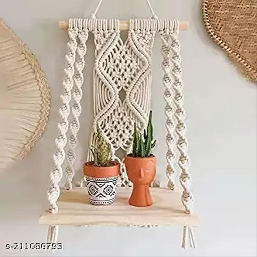 Handmade Boho Wall Hanging Shelf