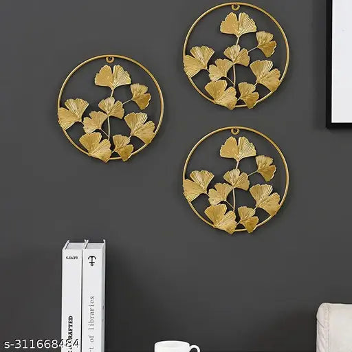 Elegant Gold Leaf Wall Art – 3-Piece
